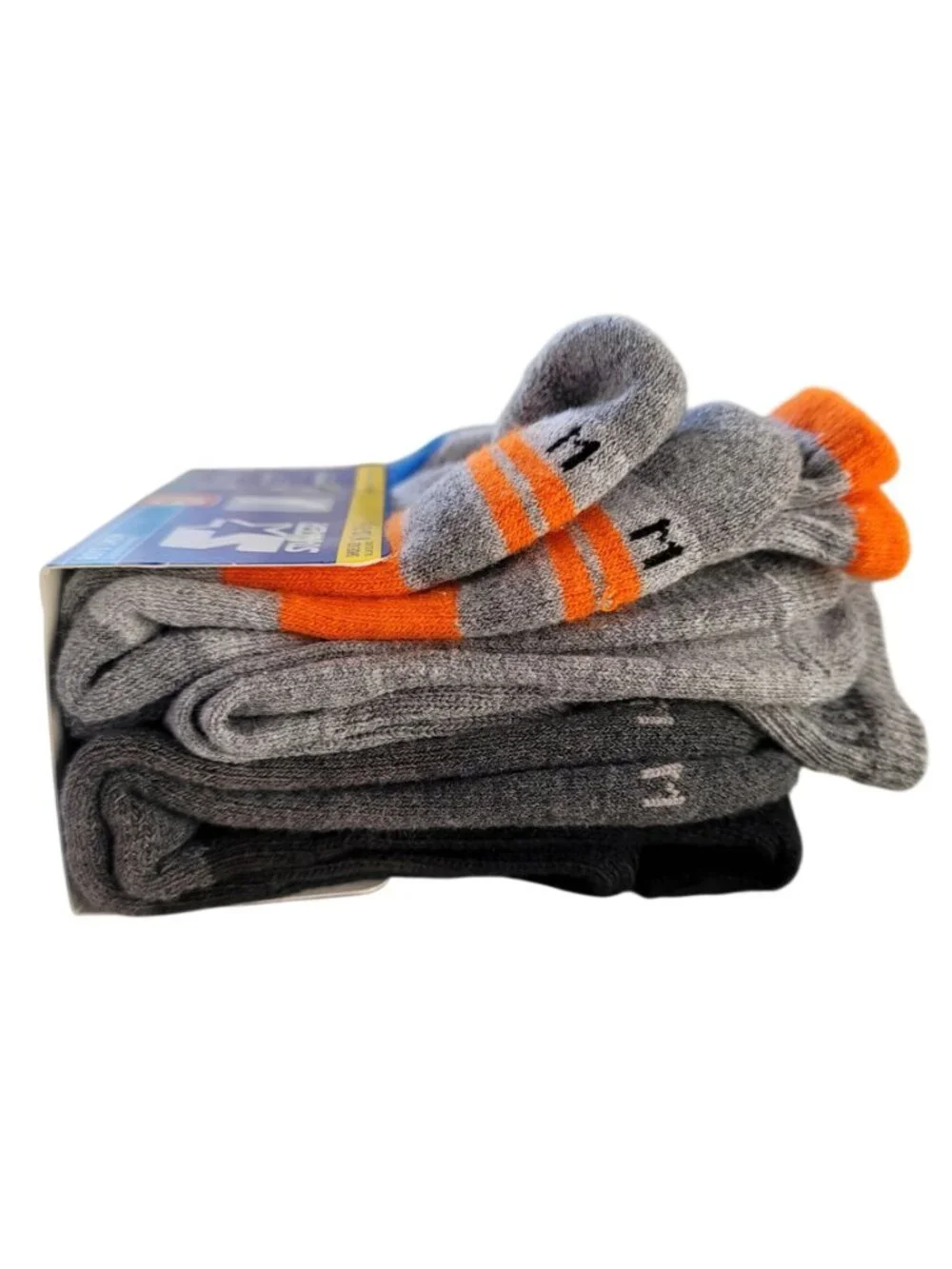 Starter Crew Boys Socks Gray 10-2.5 M 6 Pair Ribbed Dri-Star Support Cushion NEW